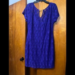 Deep purple dress size 16 stretchy. Worn once.